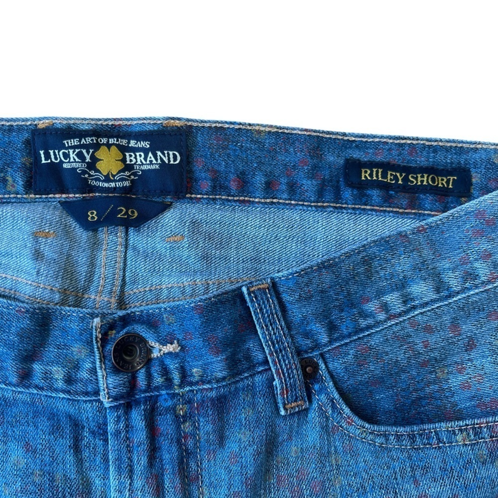 Lucky Brand Riley Shorts Wild Flower Paisley Denim Cutoffs - Size 8 / 29 - Picture 5 of 13